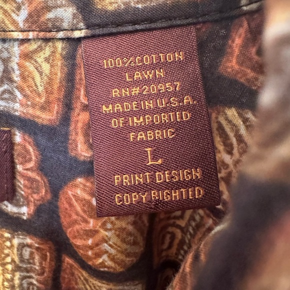 Tori Richard Honolulu Men’s Hawaiian Cotton Lawn Button Up Short Sleeve Size L - Picture 3 of 9